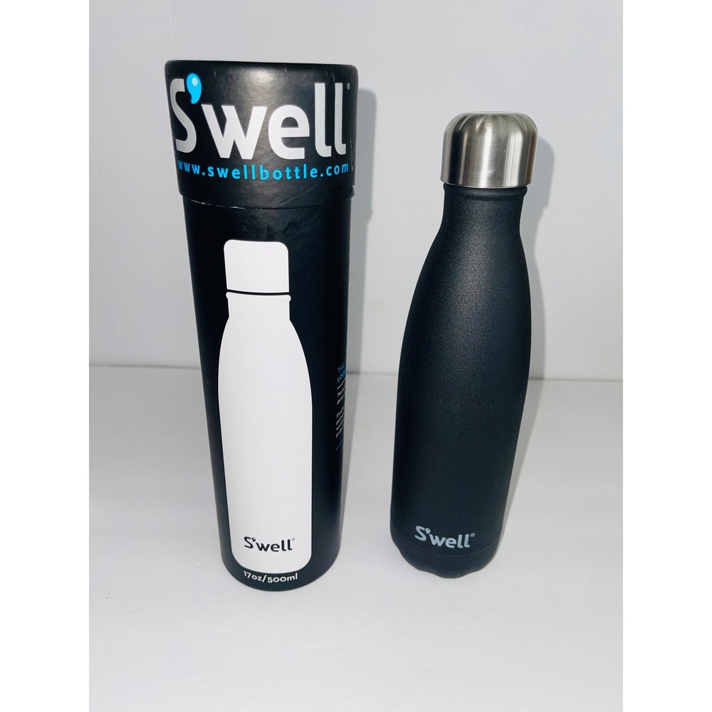 S'well Vacuum Insulated Stainless Steel Water Bottle Black London Chimney 17oz⁠